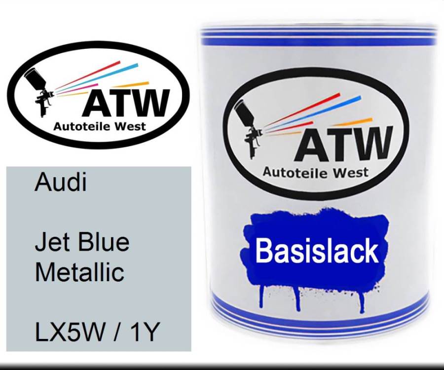 Audi, Jet Blue Metallic, LX5W / 1Y: 1L Lackdose, von ATW Autoteile West.